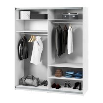 Madrid Wardrobe 200cm With 2 Sliding Doors In White And LED