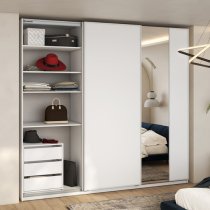 Madrid Wardrobe 220cm With 3 Sliding Doors In White And LED