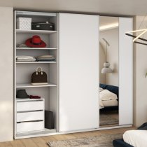 Madrid Wardrobe 250cm With 3 Sliding Doors In White And LED