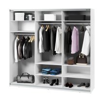 Madrid Wardrobe 250cm With 3 Sliding Doors In White And LED