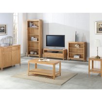 Derry Wooden TV Stand Corner With 2 Drawers In Oak