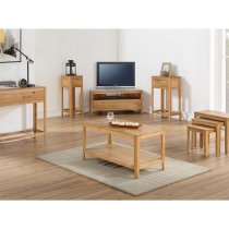 Derry Wooden TV Stand Corner With 2 Drawers In Oak