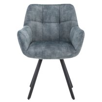 Jordan Fabric Dining Chair In Stone Blue With Metal Frame