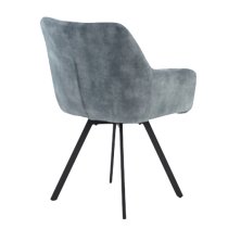 Jordan Fabric Dining Chair In Stone Blue With Metal Frame