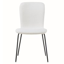 Ontario Fabric Dining Chair In Ivory With Black Metal Frame