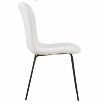 Ontario Fabric Dining Chair In Ivory With Black Metal Frame