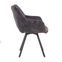 Jordan Charcoal Fabric Dining Chairs With Metal Frame In Pair