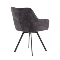 Jordan Charcoal Fabric Dining Chairs With Metal Frame In Pair