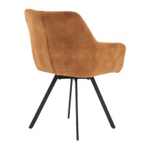 Jordan Rust Fabric Dining Chairs With Metal Frame In Pair