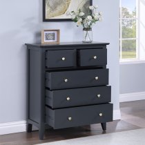 Lenox Wooden Chest Of 5 Drawers In Off Black