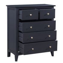 Lenox Wooden Chest Of 5 Drawers In Off Black