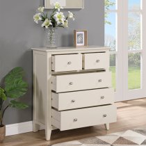 Lenox Wooden Chest Of 5 Drawers In Ivory