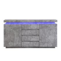 Odessa Sideboard With 2 Door 4 Drawer In Concrete Effect And LED