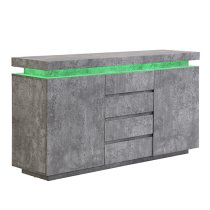 Odessa Sideboard With 2 Door 4 Drawer In Concrete Effect And LED