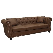 Oaxaca Faux Leather 3+2 Seater Sofa Set In Brown