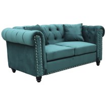 Oaxaca Plush Velvet 3+2 Seater Sofa Set In Green