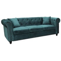 Oaxaca Plush Velvet 3+2 Seater Sofa Set In Green