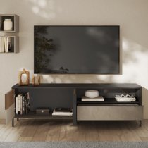 Edison TV Stand Large 2 Doors 1 Drawer In Clay Mercury Oak