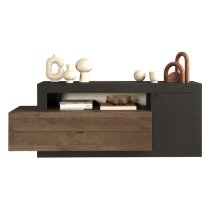 Felton Wooden TV Stand 1 Door 2 Drawers In Lava Mercury Oak