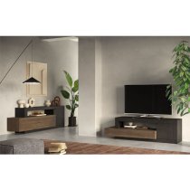 Felton Wooden TV Stand 1 Door 2 Drawers In Lava Mercury Oak