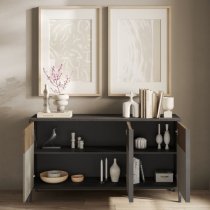 Edison Wooden Sideboard 3 Doors In Lava Clay Mercury Oak