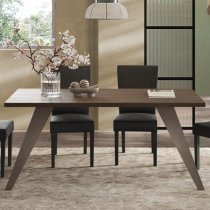 Tavira Wooden Dining Table 180cm In Dark Oak With Metal Legs