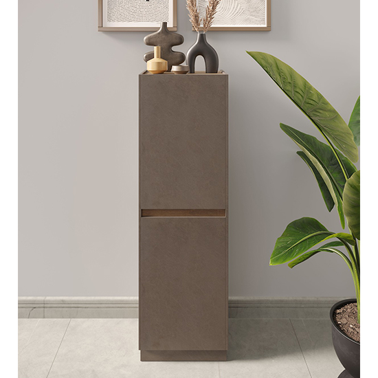 Flores Wooden Storage Cabinet 2 Doors In Bronze And Dark Oak