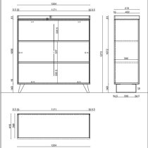 Tavira Wooden Storage Cabinet 2 Doors In Dark Oak And Bronze