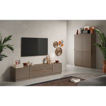 Flores Wooden TV Stand 2 Doors 2 Drawers In Bronze And Dark Oak