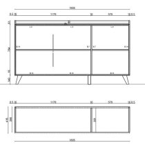 Tavira Wooden Sideboard 3 Doors In Slate Effect And Lead Grey