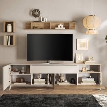 Milan Wooden TV Stand Large With 2 Doors In Cashmere Cadiz Oak