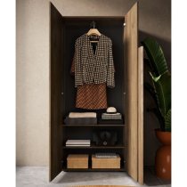 Jining Wooden Coat Hanger Cabinet With 2 Doors In Mercury Oak