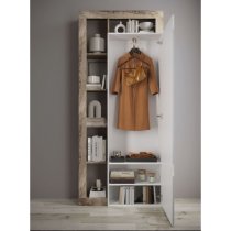 Hanmer High Gloss Coat Hanger Cabinet 2 Doors In White Pear