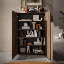 Jining Wooden Shoe Storage Cabinet With 2 Doors In Mercury Oak