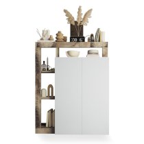 Hanmer High Gloss Shoe Storage Cabinet 2 Doors In White Pear