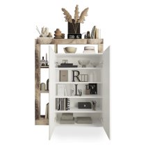 Hanmer High Gloss Shoe Storage Cabinet 2 Doors In White Pear