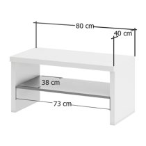 Noah High Gloss Hallway Seating Bench In White And Anthracite