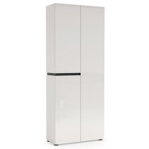 Belfort High Gloss Shoe Cabinet Tall 3 Doors In White Slate Grey