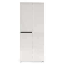 Belfort High Gloss Shoe Cabinet Tall 3 Doors In White Slate Grey