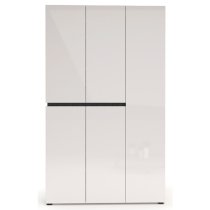 Belfort High Gloss Shoe Cabinet Tall 5 Doors In White Slate Grey