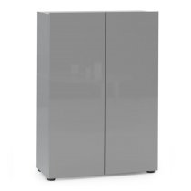 Maestro High Gloss Shoe Cabinet 2 Doors 5 Shelves In Grey