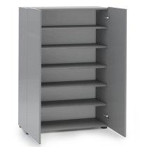 Maestro High Gloss Shoe Cabinet 2 Doors 5 Shelves In Grey