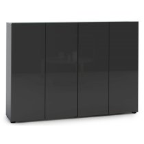 Maestro High Gloss Shoe Cabinet 4 Doors 10 Shelves In Anthracite