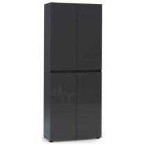 Maestro High Gloss Shoe Cabinet Tall 4 Doors In Anthracite