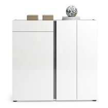 Noah High Gloss Shoe Cabinet 3 Doors In White Anthracite