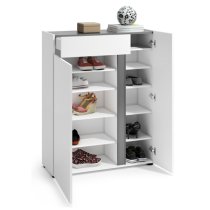 Noah High Gloss Shoe Cabinet 2 Doors In White Anthracite