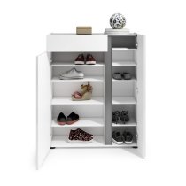 Noah High Gloss Shoe Cabinet 2 Doors In White Anthracite