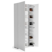 Noah High Gloss Shoe Cabinet Tall 3 Doors In White Anthracite