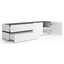 Belfort High Gloss TV Stand 2 Doors 2 Drawers In White Slate Grey