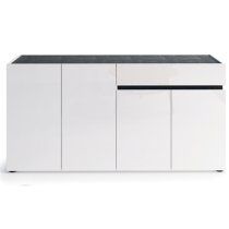 Belfort High Gloss Sideboard 4 Doors 1 Drawer In White Slate Grey